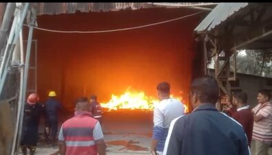 Massive Inferno Guts Mattress Factory in Byrnihat; Workers Scramble for Safety