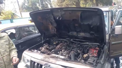 Deputy SP Security Vehicle Catches Fire Near Civil Hospital Shillong, Driver Escapes Unhurt