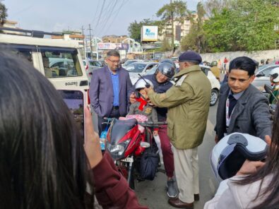 Shillong Traffic Police, SBI General Distribute Helmets to Students in Road Safety Drive