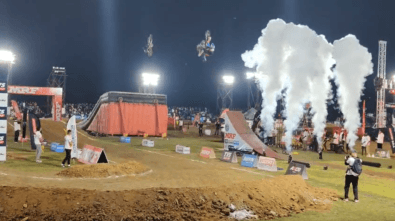 High-Speed Action Lights Up Kurkalang Stadium at MRF Supercross Championship
