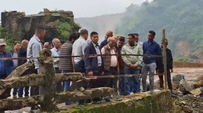 Prestone Tynsong Leads Inspection After Landslide Washes Away Shillong–Dawki National Highway