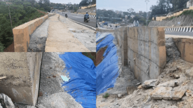 Cracks Reported in Retaining Wall on Shillong–Dawki Highway